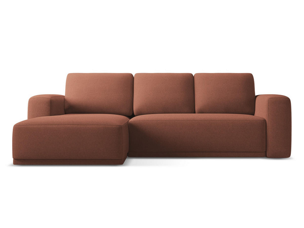 ECKSOFA mit Schlaffunktion Chenille Stoff Pink - Pink/Hellrosa, Kunststoff/Textil (160/258cm) - Makamii