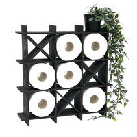 TOILETTENPAPIERHALTER Schwarz Holz Tic Tac Toe - Schwarz, Holz (45/45/10cm) - DanDiBo