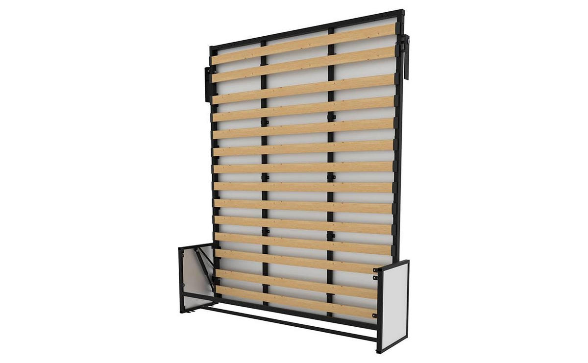 SCHRANKBETT Morphy Studio Modulares SizeFlex- und TypeFlex-System - 160x200, Vertikal - Schwarz, Metall (160/200cm) - WallBedKing