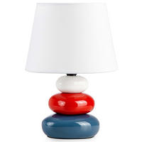 TISCHLAMPE SALU, Marineblau, Rot, Weiß - Multicolor, Keramik/Textil (18/18/24cm) - KONSIMO®