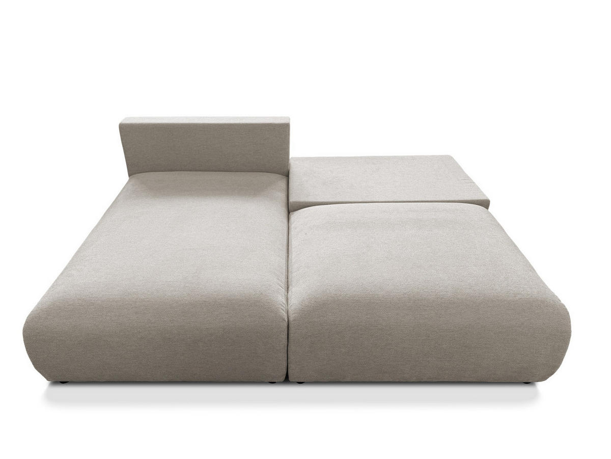 ECKSOFA Sora mit Schlaffunktion, Bettkasten und extra tiefer Komfortzone aus hochwertigem Taupe Strukturstoff - Taupe/Schwarz, Holz/Kunststoff (140/200cm) - S-Style