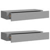 WANDREGALE mit Schubladen 2 Stk. Grau 60x23,5x10 cm - Grau, Holzwerkstoff (60/10/23.5cm) - furnicato