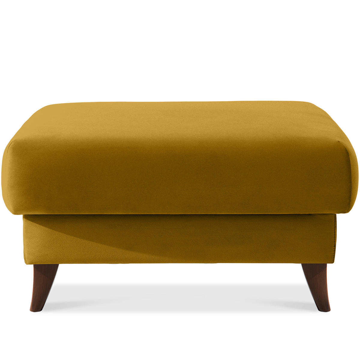 HOCKER GUSTAVO Velours, Gelb - Gelb, Holz/Holzwerkstoff (92/49/92cm) - KONSIMO®