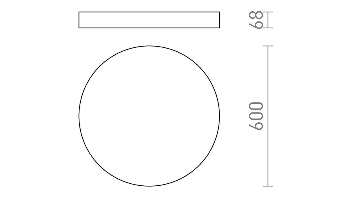 DECKENLEUCHTE LARISA R 60 DIMM Schwarz 100 W - Schwarz, Metall (60/60/7cm) - Rendl