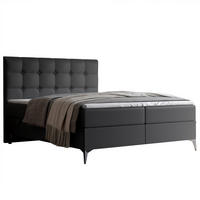 BOXBETT BAILEY 180/200 cm mit Matratze und Topper, Schwarz - Schwarz, Holzwerkstoff/Textil (180/200cm) - Idohome