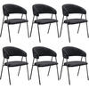 ARMLEHNENSTUHL 6er Set Bedano 60 x 58 x 85 cm schwarz - Schwarz, Kunststoff (60/85/58cm) - tectake