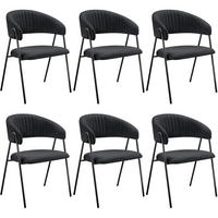 ARMLEHNENSTUHL 6er Set Bedano 60 x 58 x 85 cm schwarz - Schwarz, Kunststoff (60/85/58cm) - tectake