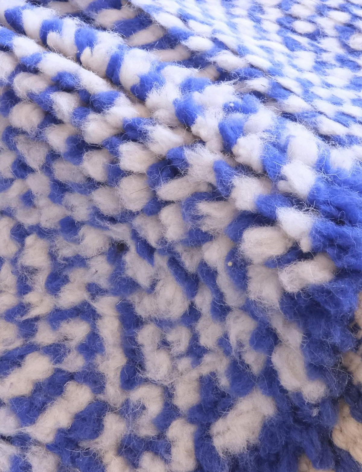 BERBERTEPPICH grafischer Stil aus reiner Wolle 200x 300 cm - Blau, Naturmaterialien (200/300cm) - AFK Living