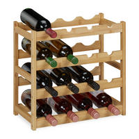 WEINREGAL - Hellbraun, Holz (45/42.5/23.5cm) - Relaxdays