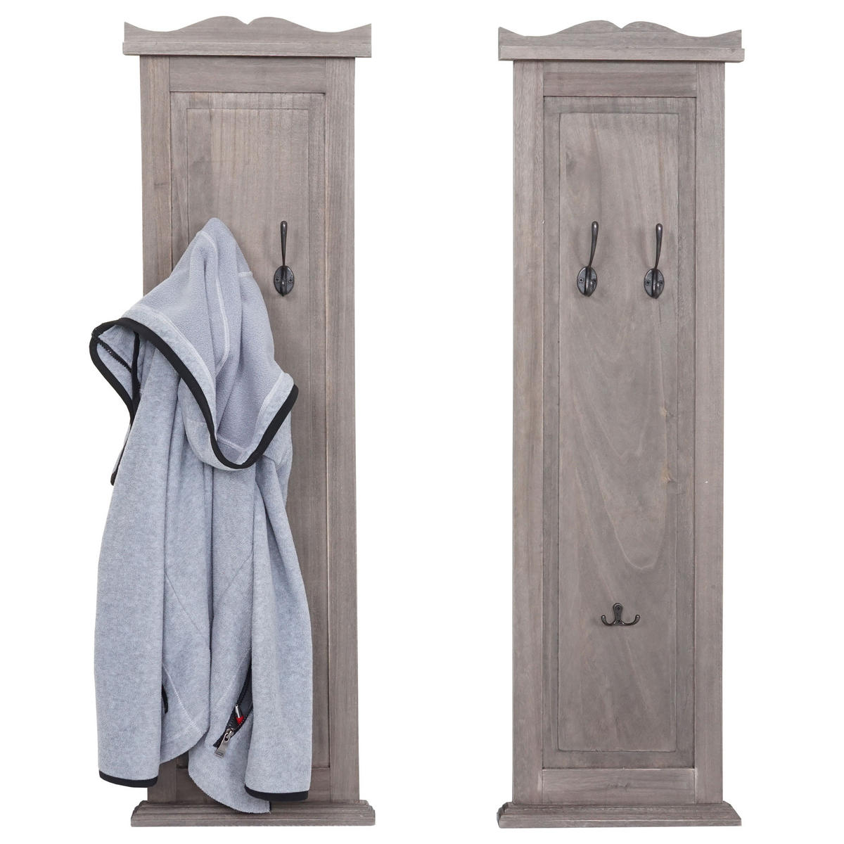 WANDGARDEROBE Grau, Braun 2er-Set - Braun/Grau, Holz (28/109/5cm) - MCW