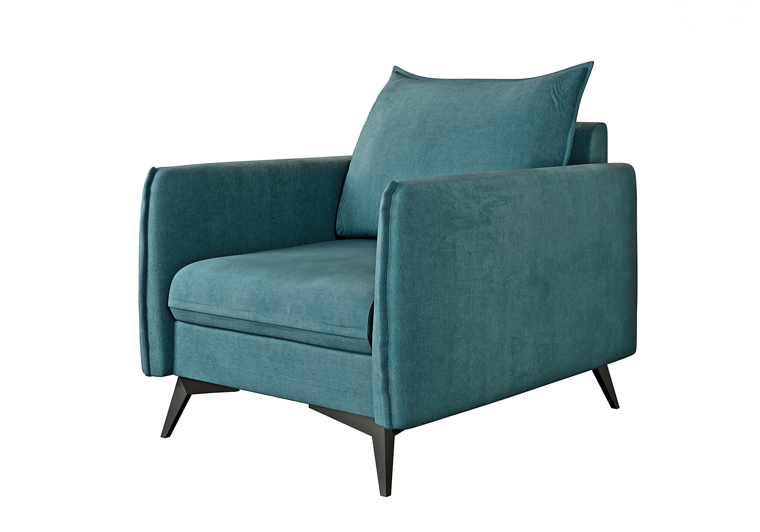 SESSEL Pulse Türkis Luxusmicrofaser - Türkis/Schwarz, Holz/Textil (74/86/31cm) - S-Style Möbel