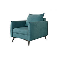 SESSEL Pulse Türkis Luxusmicrofaser - Türkis/Schwarz, Holz/Textil (74/86/31cm) - S-Style Möbel