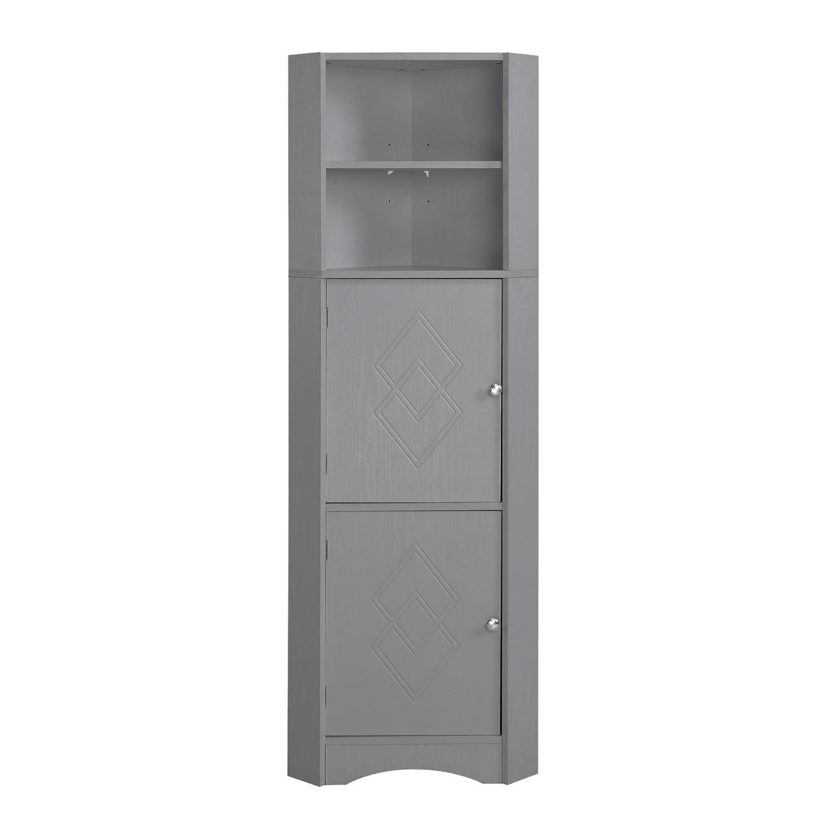 BADEZIMMERSCHRANK Eckschrank 36,5 x 36,5 x 155 cm Grau - Grau, Holzwerkstoff (36.5/155/36.5cm) - Beauniv