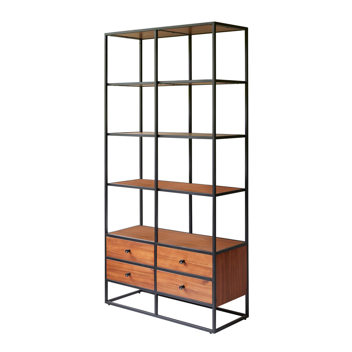 BÜCHERREGAL Agra Natur aus Akazie - Naturfarben, Holz (88/175/35cm) - Tikamoon