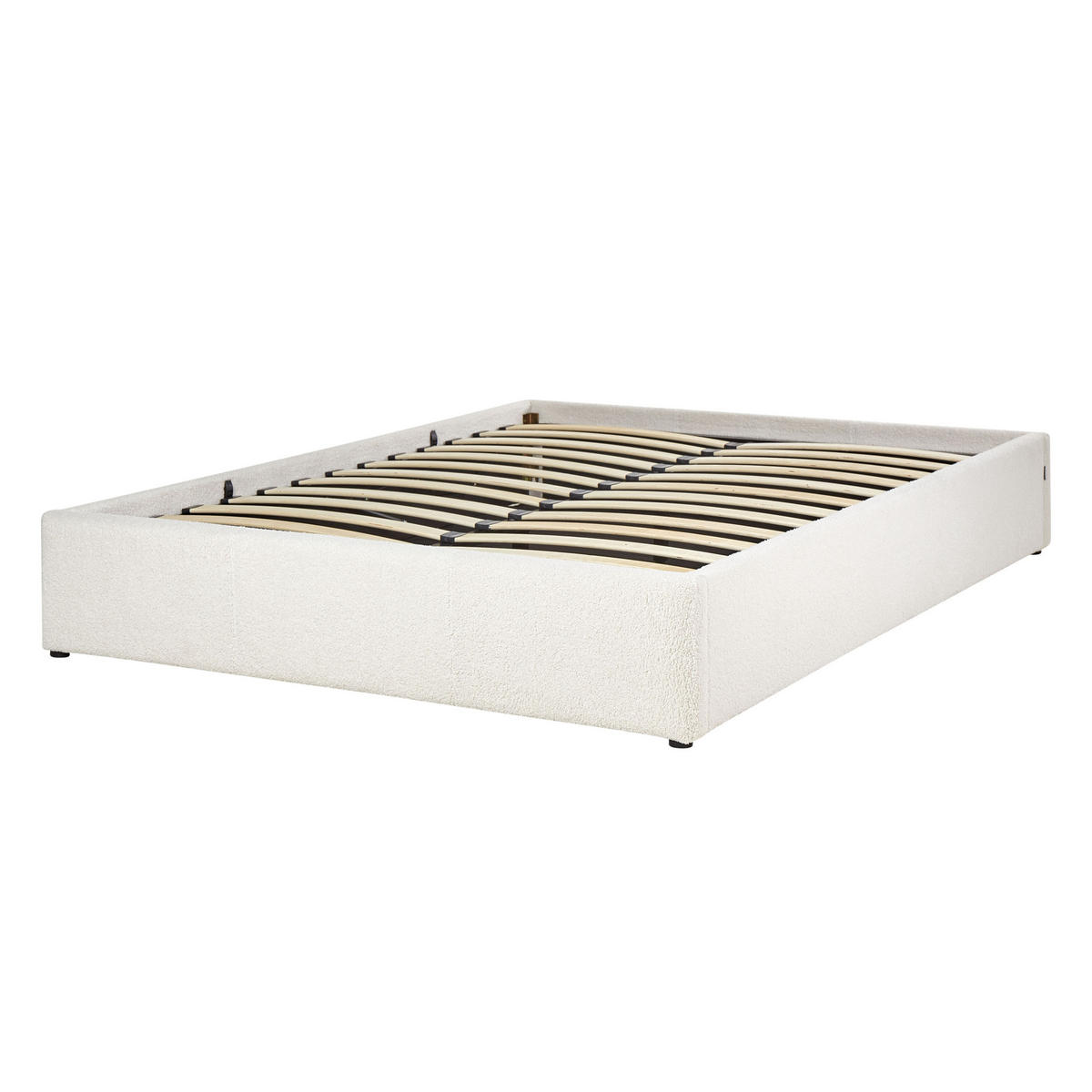 OTTOMANE-BETT 140/200 cm Weiß Dinan - Weiß, Textil (140/200cm) - Beliani