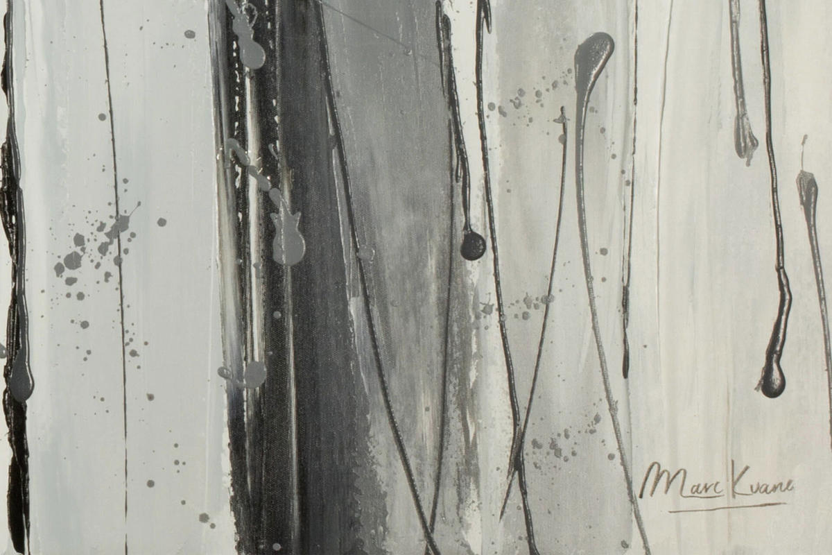 ACRYLBILD HANDGEMALT 150/50 cm - Schwarz/Grau, Holz/Textil (2/50cm) - KUNSTLOFT