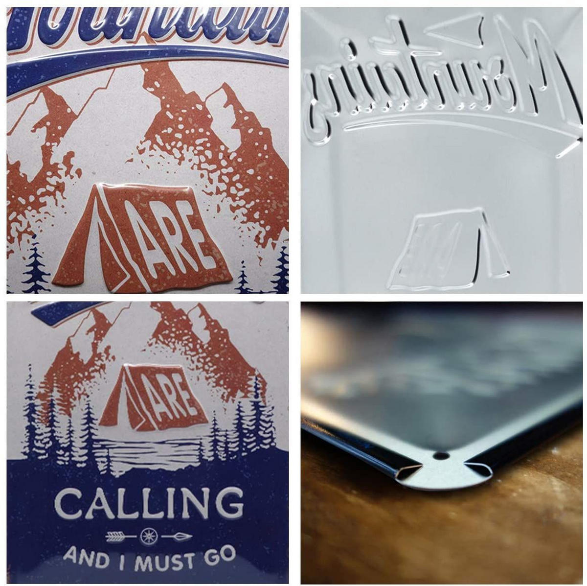 BLECHSCHILD 20/30 cm Outdoor & Activities The Mountains Are Calling - Multicolor, Metall (20/30/0.2cm) - Nostalgic-Art