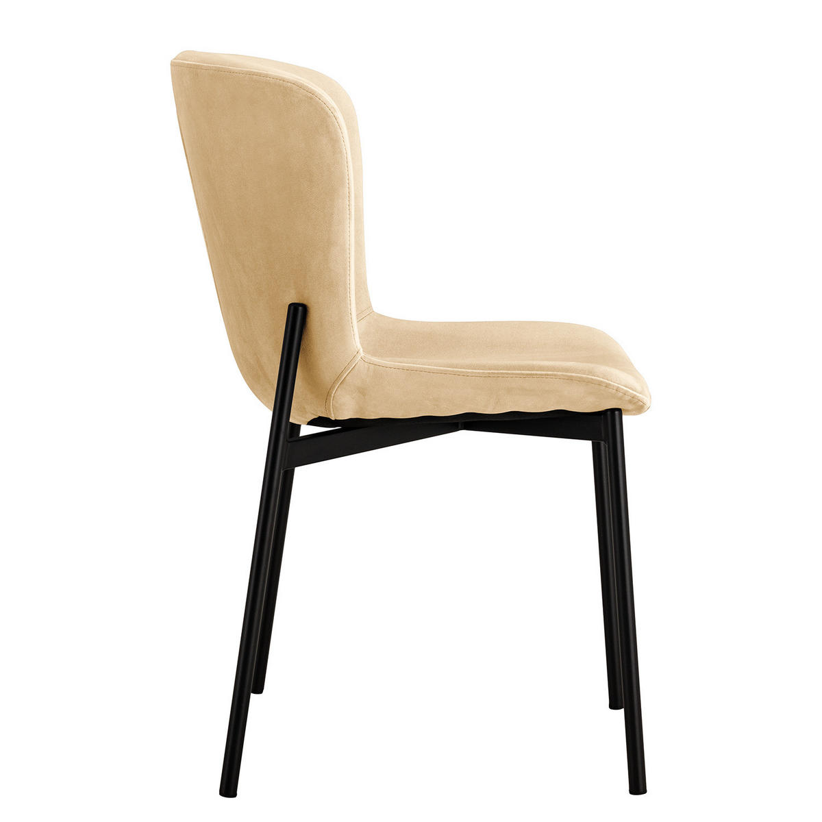 POLSTERSTUHL - 2er-Set - Beige/Schwarz, Textil (52/79/49cm) - home24