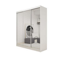 SCHWEBETÜRENSCHRANK Darix 180 cm mit Spiegel, 3-türig, weiß - Weiß, Kunststoff (180/216/61cm) - Margaret Hadas24