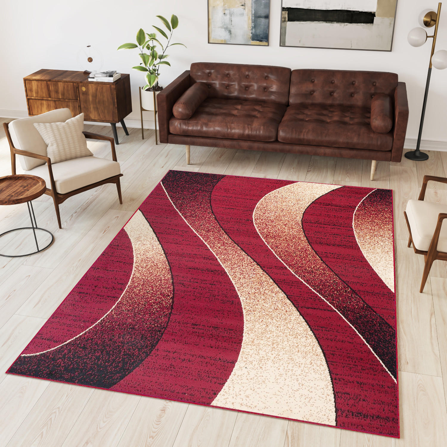TEPPICH DREAM Rot 130/190 cm - Rot/Creme, Textil (130/190cm) - Tapiso