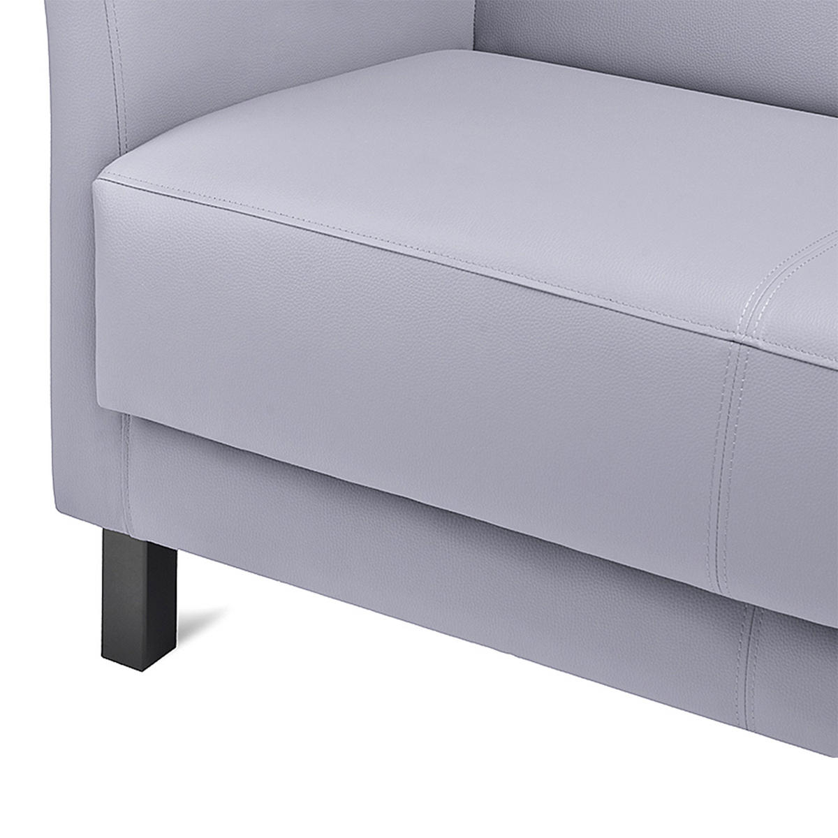 2-SITZER-SOFA ESPECTO Lederoptik, grau - Schwarz/Grau, Textil (67/71/130cm) - KONSIMO®