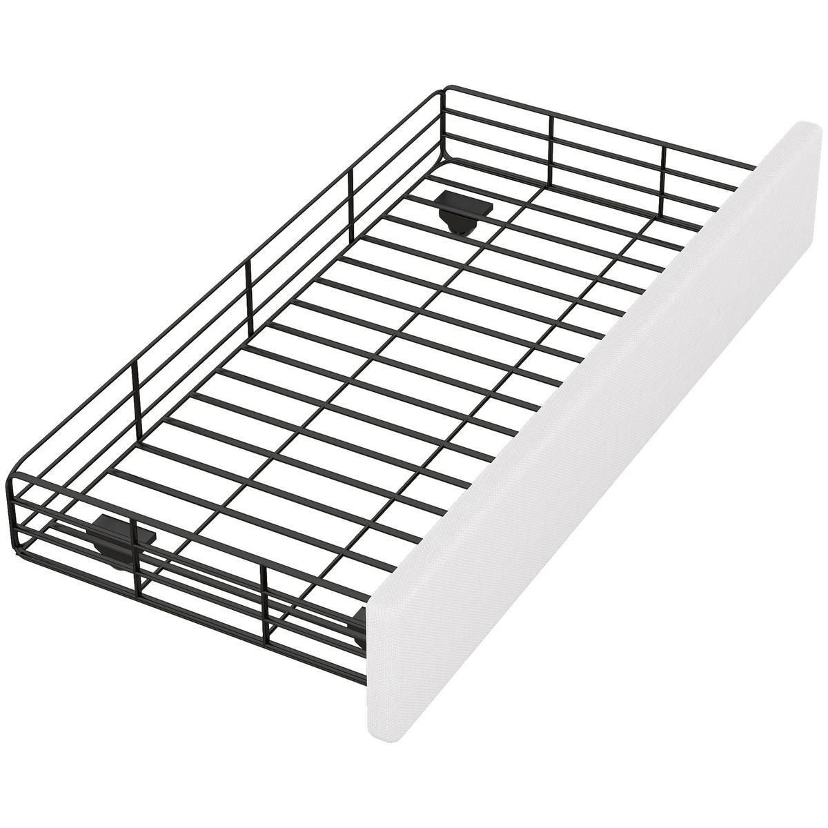 POLSTERBETT 90/200 cm hellbeige mit zwei Schubladen und verstellbarem Nachttisch - Beige, Textil (90/200cm) - OKWISH