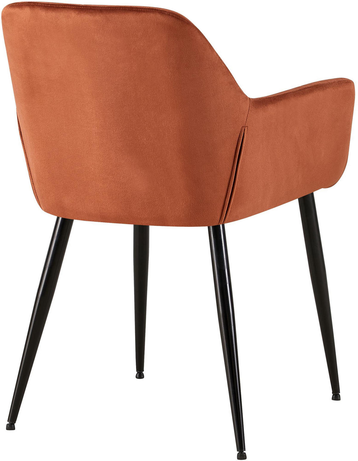 ARMLEHNENSTUHL Samt braun - Schwarz/Braun, Textil/Metall (56.5/84/61cm) - CLP
