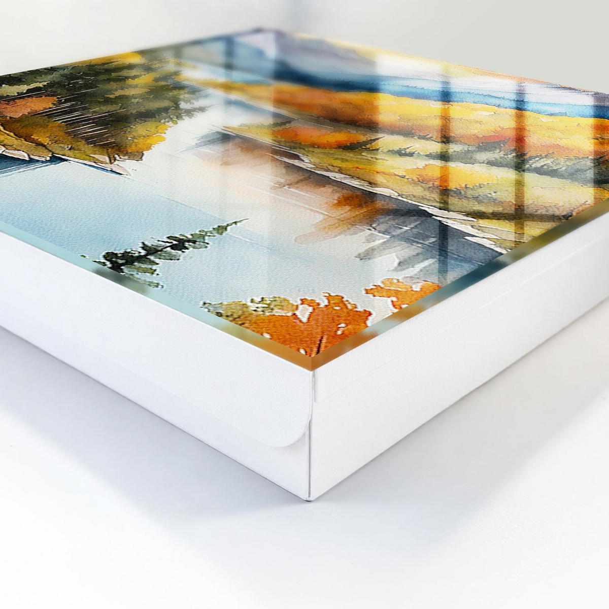 SCHLÜSSELBOX Weiß 30x30 cm – Türöffnung nach rechts - Bergherbst - Orange, Metall (30/30/5cm) - TULUP