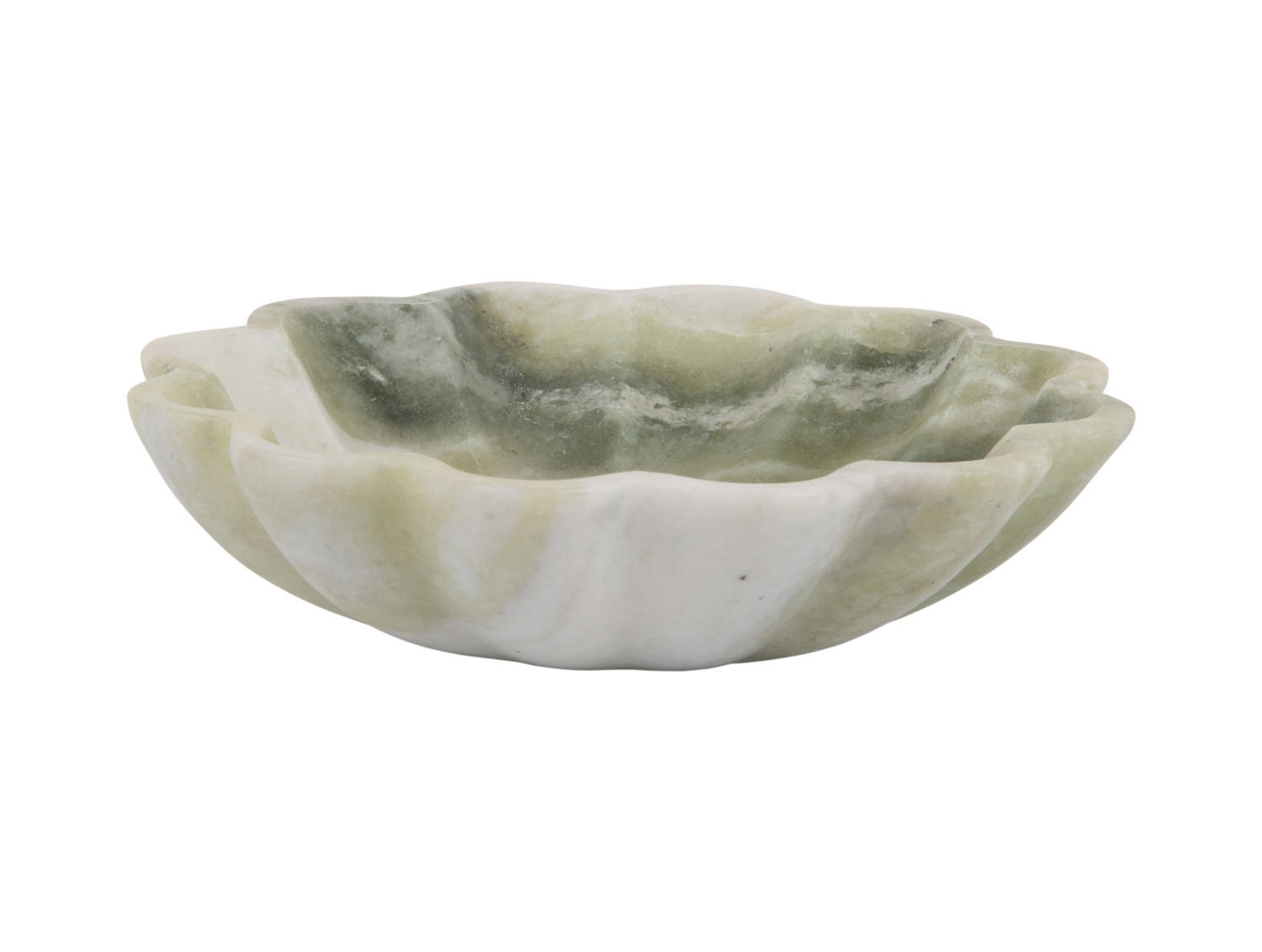 SCHALE Flower 20/20/5 cm - Grün, Naturmaterialien (20/5cm) - Present Time