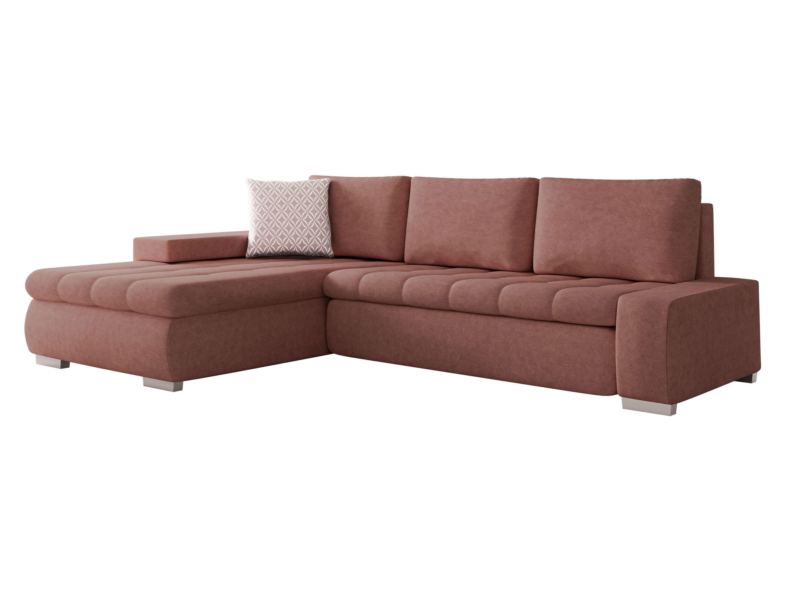 ECKSOFA Orkan Mini - Rosa, Holz/Textil (265/185cm) - MIRJAN24