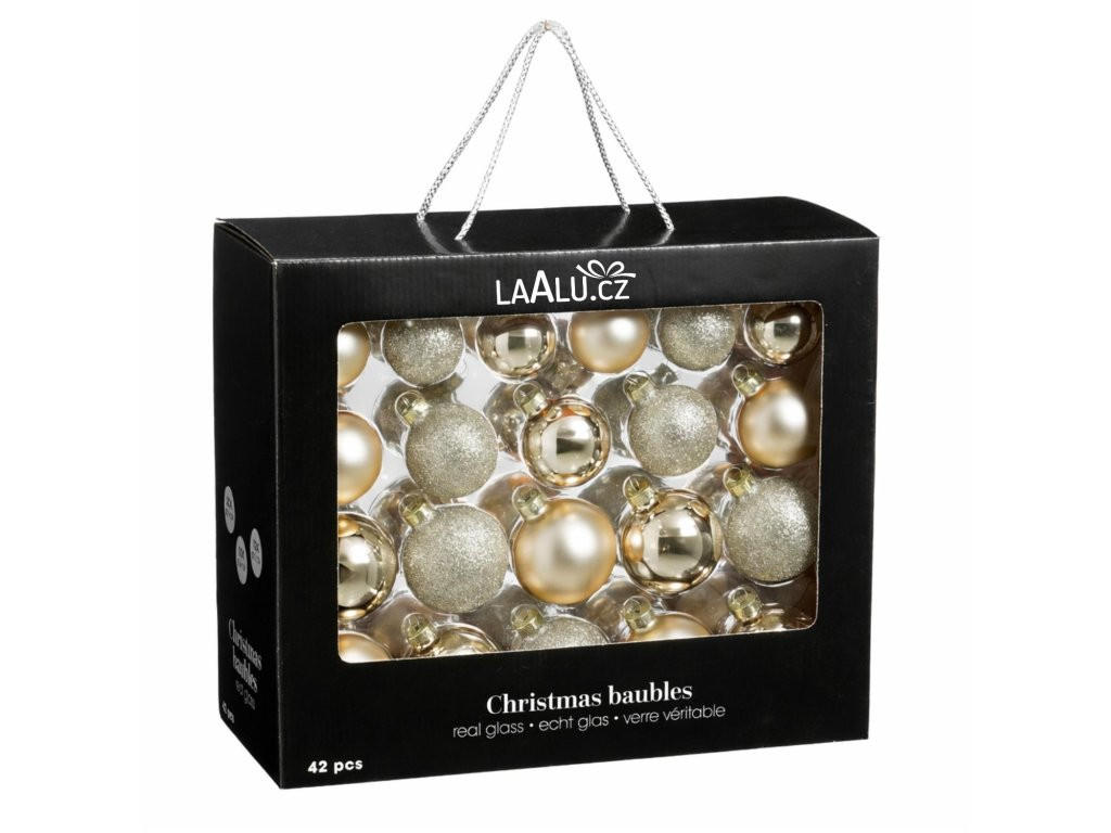Laalu Weihnachtskugel-Set Champagner 30x50x60 cm