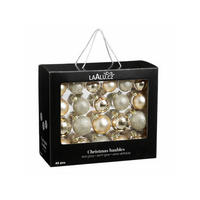 WEIHNACHTSKUGEL-SET champagner 42 Stück, 7 cm, Glas - Champagner, Glas (30/50/60cm) - LAALU