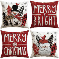KISSENBEZUG 4er Set 45 x 45 cm Weihnachten Rot - Multicolor, Textil (45/45cm)