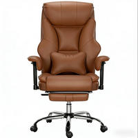 BÜROSTUHL ergonomisch höhenverstellbar mit Fußlehne Braun - Braun, Metall (77/125.5/35.5cm) - Meubliv