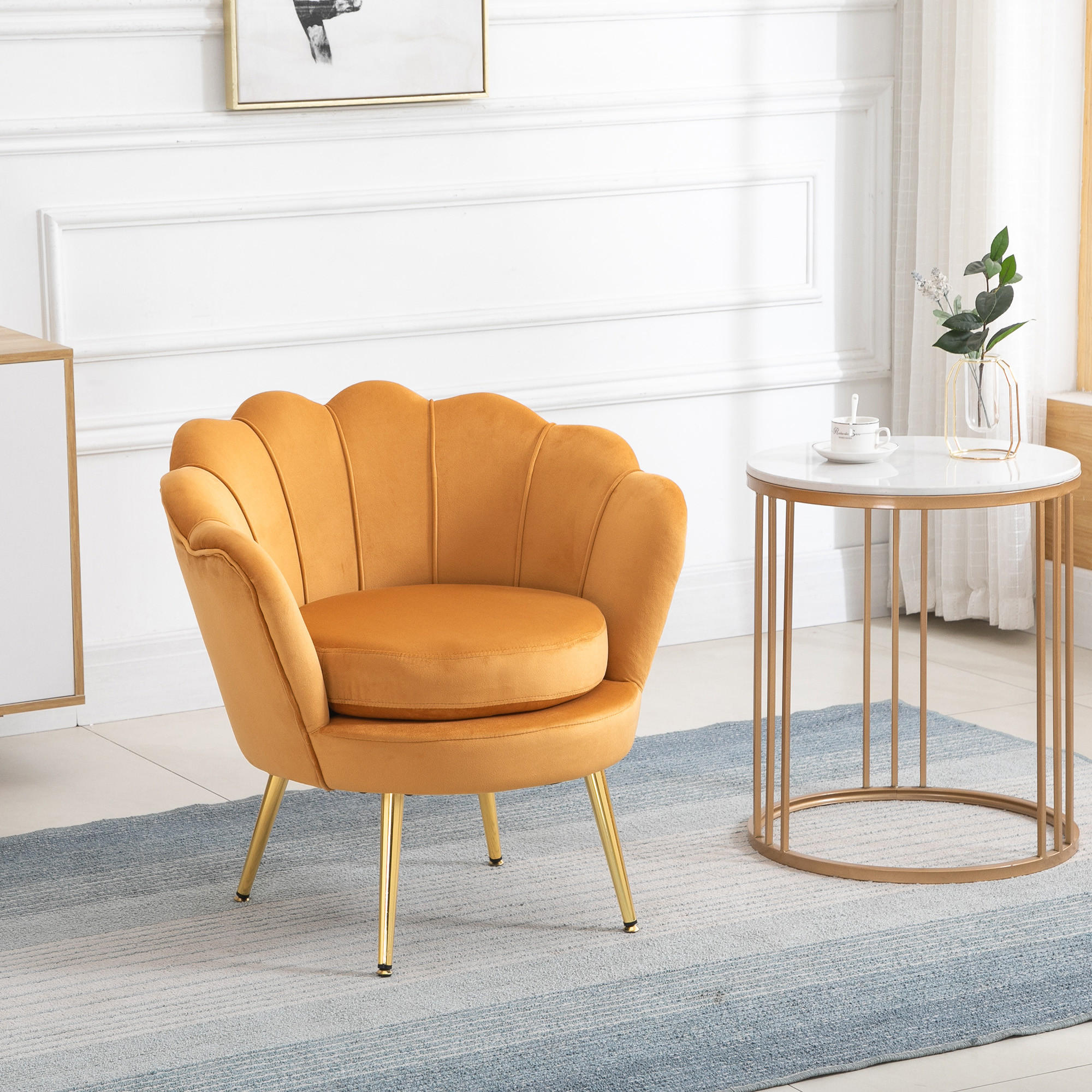 POLSTERSESSEL - Orange, Kunststoff (67/74/76cm) - HOMCOM