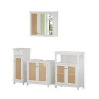 BADMÖBEL-SET Rosario Weiß 4 teilig, mit Midischrank - Weiß, Holzwerkstoff (60/58/35cm) - Vicco