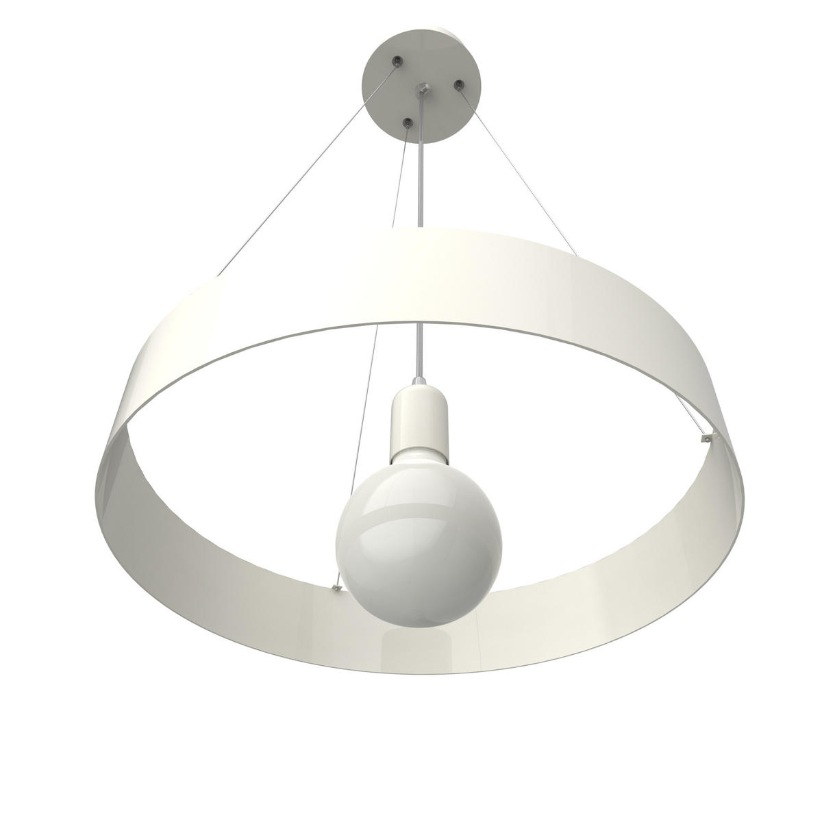 HÄNGELEUCHTE - Weiß Hochglanz, Metall (40/40/6cm) - Lumicom