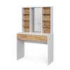SCHMINKTISCH Alexa Goldkraft Eiche/Weiß 93 cm mit Spiegel - Honigeiche/Weiß, Holzwerkstoff (93/147/40cm) - Vicco