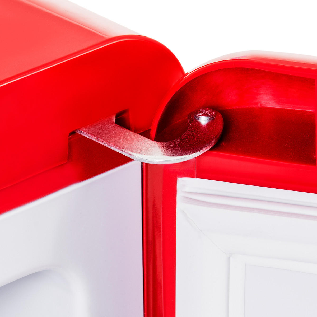 KÜHLSCHRÄNKE Retro Kühlschrank - Zweitürig - 60L - Rot - Mit Gefrierfach - Rot, Metall (47.5/90/95cm) - Raelunyi