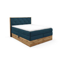 BOXSPRINGBETT Navel - Blau, Holzwerkstoff/Textil (140/200cm) - Fun Möbel