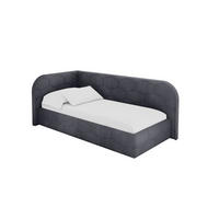 EINZELLBETT Jugendbett mit Bettkasten und Matratze H3/H4, Rechts - JAXY 90x200 Dunkelgrau - Titanfarben, Holzwerkstoff/Textil (90/200cm) - ALTDECOR