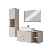 BADMÖBEL-SET Kertos II - Beige/Goldfarben, Holzwerkstoff/Metall (100/57/45cm) - MIRJAN24