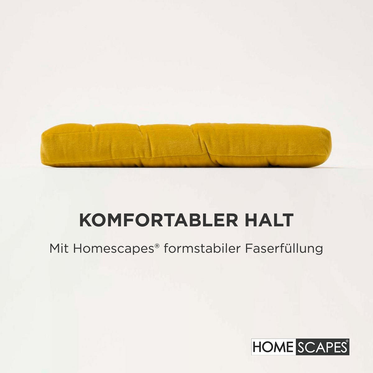 STUHLKISSEN Samt 4er-Set senfgelb 40/40/5 cm - Gelb, Textil (40/40/5cm) - Homescapes