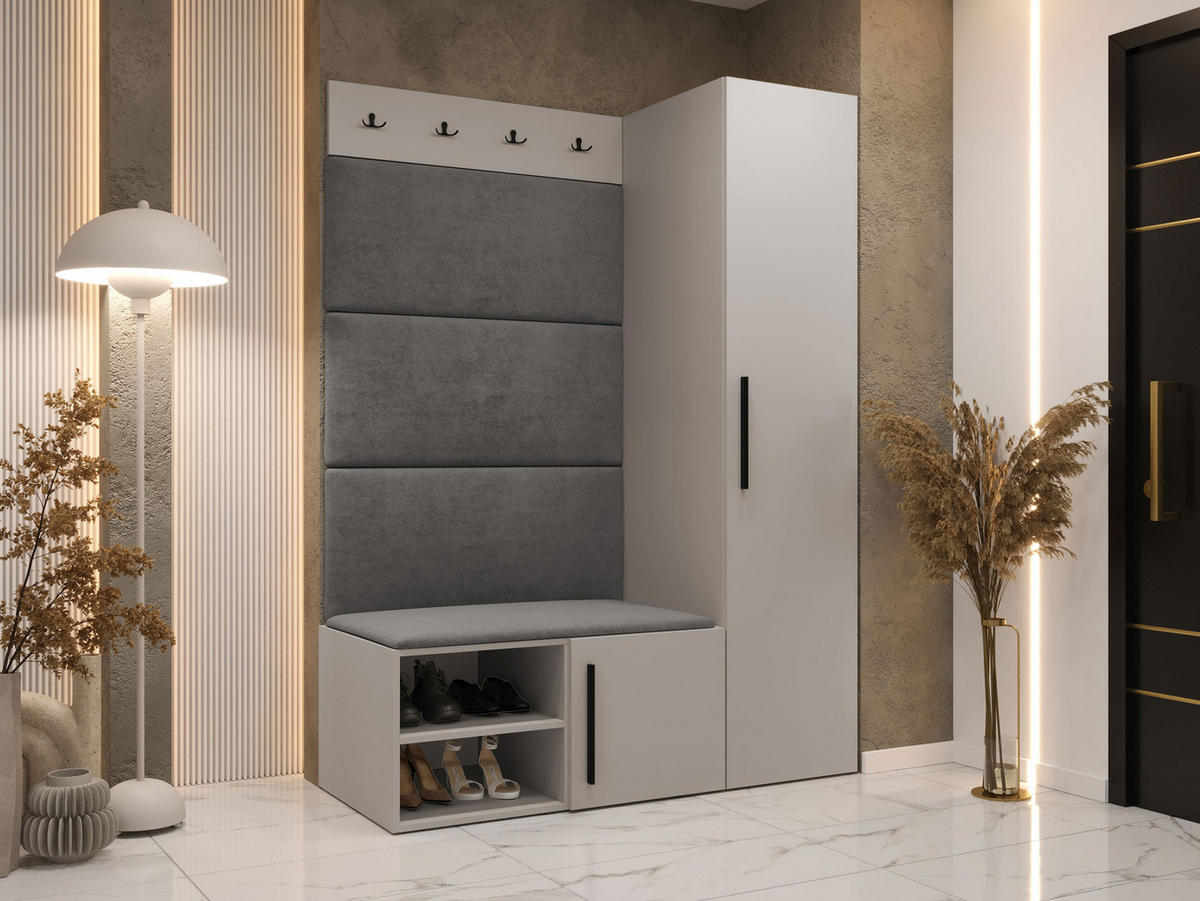 GARDEROBEN-SET Medi II - Kaschmir/Schwarz, Holzwerkstoff/Kunststoff (40/191/50cm) - MIRJAN24