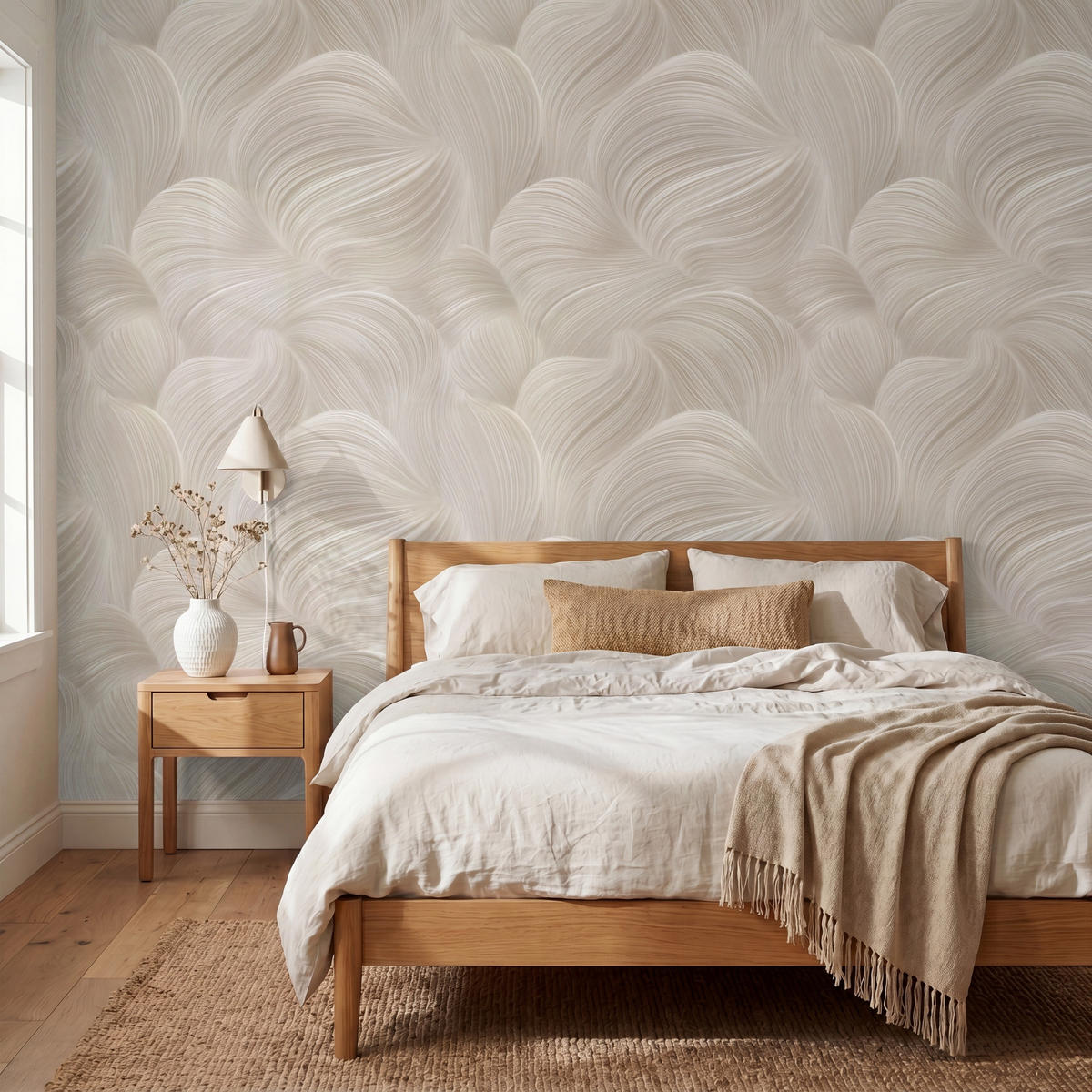 TAPETE - Lines - Ventilator - Beige - 300x240 cm - Creme, Papier (300/240cm) - OnlyWow