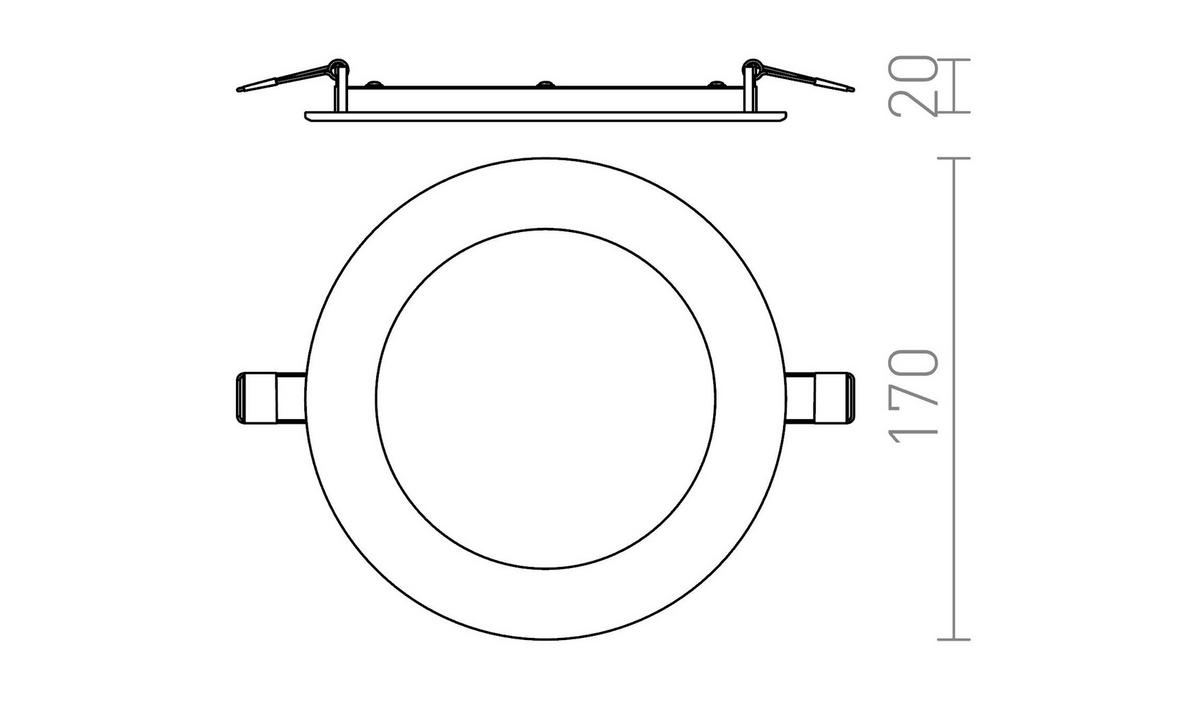 EINBAULEUCHTE SOCORRO R 170 DIMM Weiß 12 W - Weiß, Metall (17/17/17cm) - Rendl