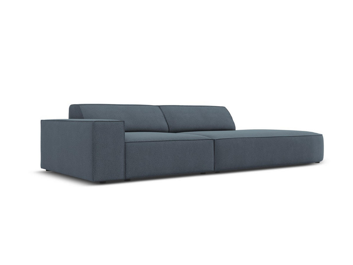 RECHTES-SOFA Jodie aus strukturiertem Stoff blau 3 Sitzplätze - Blau, Textil (102/70/262cm) - Micadoni