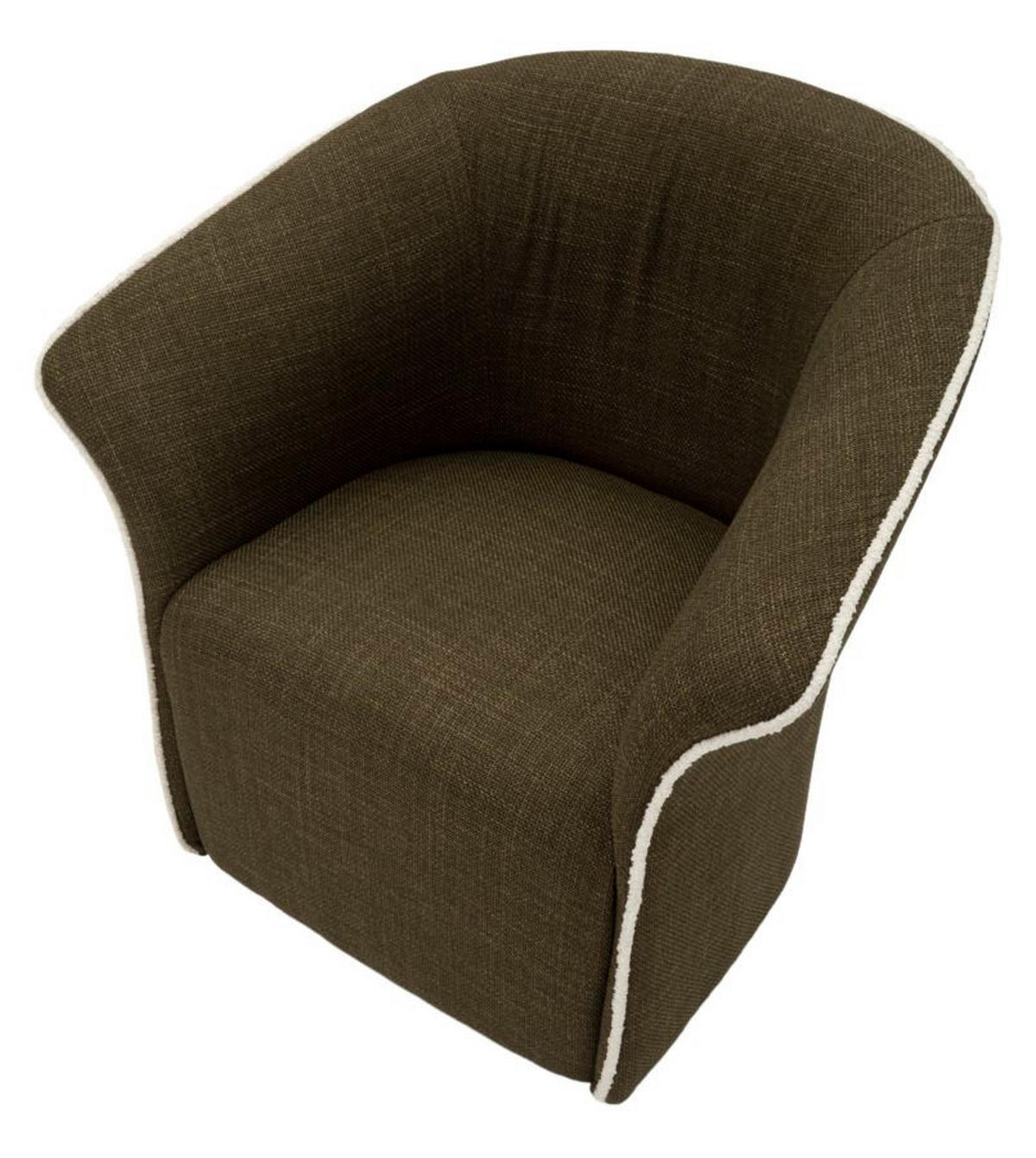 SESSEL Siena Swivel, grün, Polyester, Eisen und Sperrholz, 83,5 x 66 x 80 cm - Grün, Holzwerkstoff/Kunststoff (83.5/80/66cm) - Mauro Ferretti