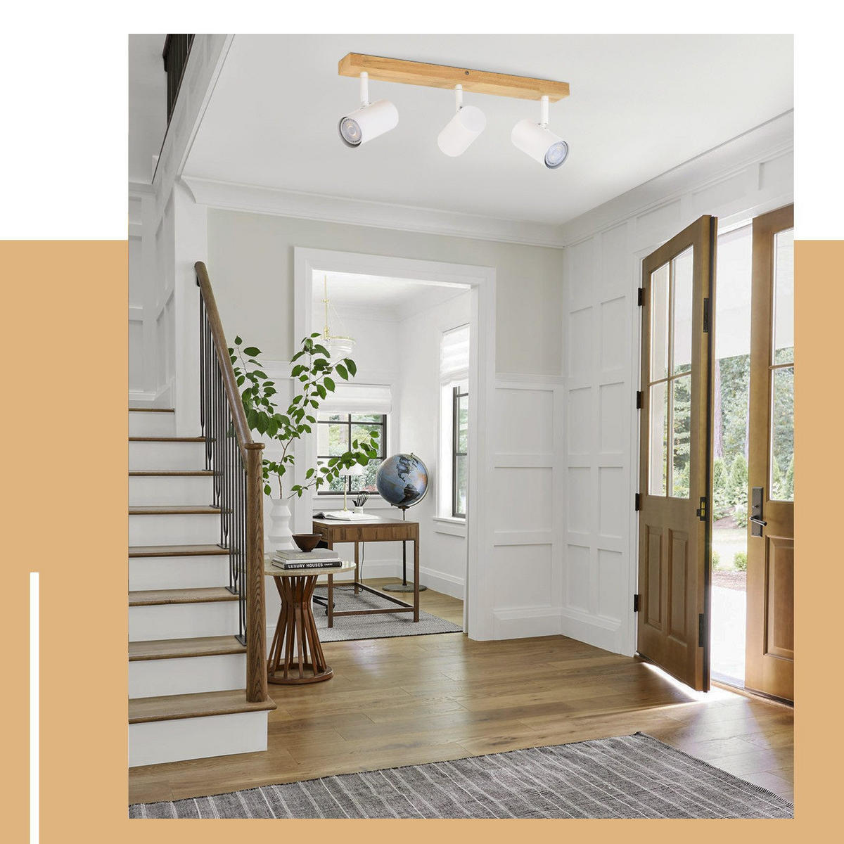 DECKENSTRAHLER Kagome 47/16.5/5.5cm - Weiß, Metall (47/16.5/5.5cm) - ZMH