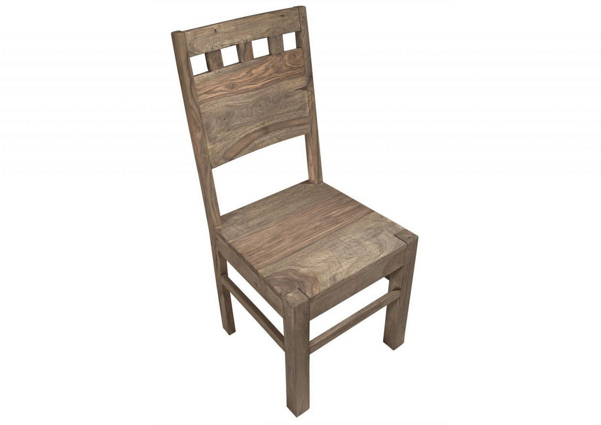 STUHL Massivholz 45 x 45 x 100 cm grau NATURE GREY #120 - Grau, Holz (45/100/45cm) - Massivmoebel24